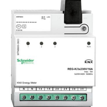 MERTEN - KNX Energiezähler, REG-K/3x230 V/16 A, lichtgrau