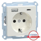 MERTEN - MS! Schuko Steckdose mit USB Ladegerät TPb Polarweiß System M