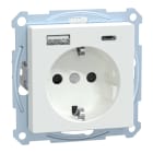 MERTEN - Schuko Steckdose mit USB Ladegerät Aktivweiß System M