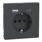 MERTEN - Schuko Steckdose mit USB Ladegerät Anthrazit, System Design