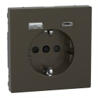 MERTEN - Schuko Steckdose mit USB Ladegerät, Moccametallic, System Design