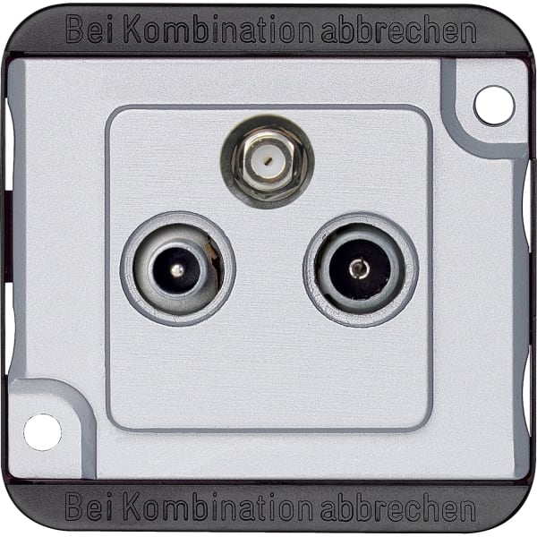 MERTEN - Sat-Antennendose, 3fach, mattsilber, PANZER
