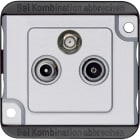 MERTEN - Sat-Antennendose, 3fach, mattsilber, PANZER