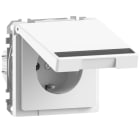 MERTEN - SCHUKO-Steckdose m. Klappd. u. Schriftf., BRS, StK, Lotosweiß, System Design