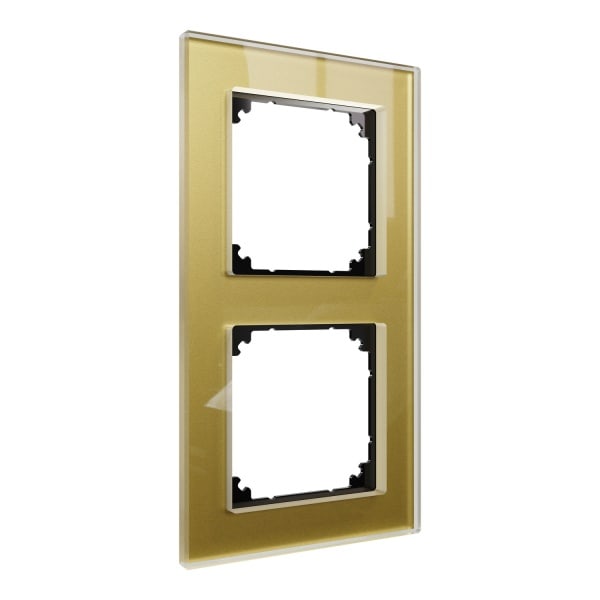MERTEN - Echtglasrahmen 2fach gold M-Plan