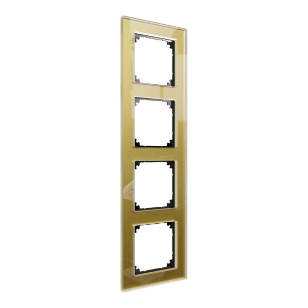 MERTEN - Echtglasrahmen 4fach gold M-Plan