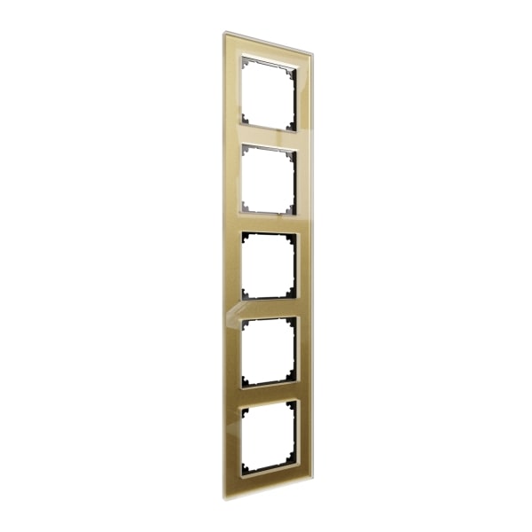 MERTEN - Echtglasrahmen 5fach gold M-Plan