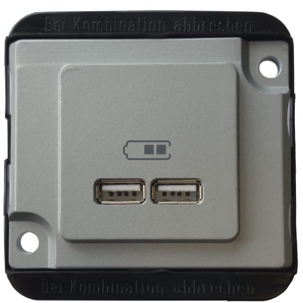 MERTEN - USB Ladestation, mattsilber, PANER