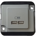 MERTEN - USB Ladestation, mattsilber, PANER