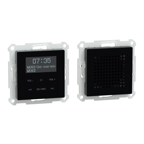 MERTEN - DAB+ Radio Set mit Bluetooth inklusive Lautsprecher, Farbe Schwarz für System M