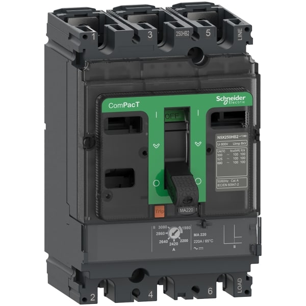 SCHNEIDER ELECTRIC - Kompaktleistungsschalter ComPacT NSX250HB2 mit MA 3P3D 220 A, 75kA/690V AC