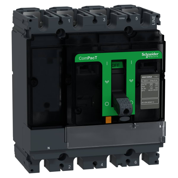 SCHNEIDER ELECTRIC - Lasttrennschalter ComPacT NSX100NA, 4 poles, 100 A, AC22A, AC23A