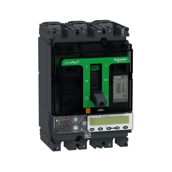 SCHNEIDER ELECTRIC - Kompaktleistungsschalter ComPacT NSX250R, MicroL 5.2 E 3P3D 160A, 200kA/415VAC