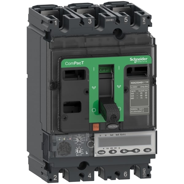 SCHNEIDER ELECTRIC - Kompaktleistungsschalter ComPacT NSX250HB2 mit ML 6.2 E 3P3D 160A, 100kA/690VAC