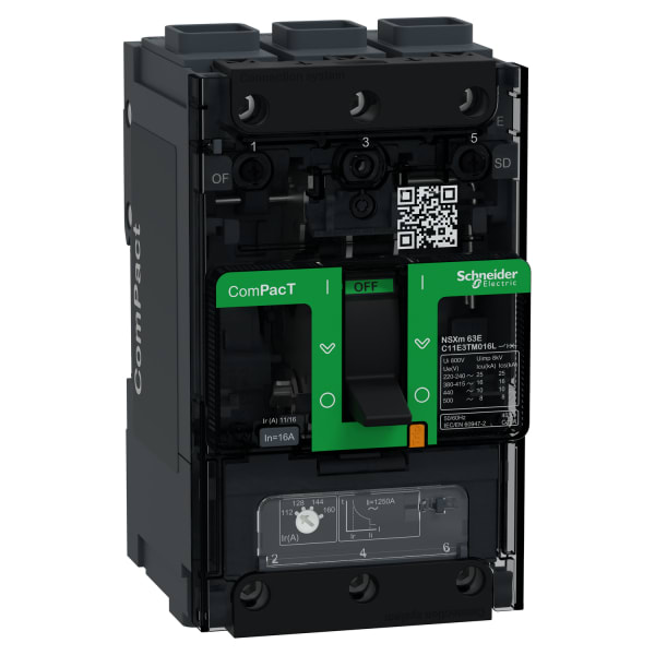 SCHNEIDER ELECTRIC - Kompaktleistungsschalter ComPacT NSXm 16 A TM16D 3P 16kA/415V EverLink