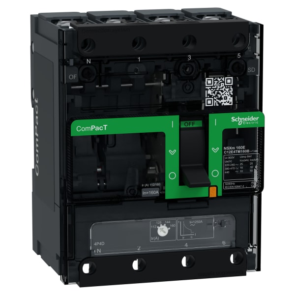 SCHNEIDER ELECTRIC - Kompaktleistungsschalter ComPacT NSXm 160 A mit TM160D 4P/4T 16kA/415V SS-Anschl.