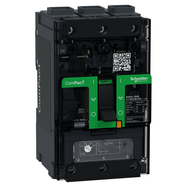 SCHNEIDER ELECTRIC - Kompaktleistungsschalter ComPacT NSXm 100 A mit TM100D 3P 25kA/415V EverLink