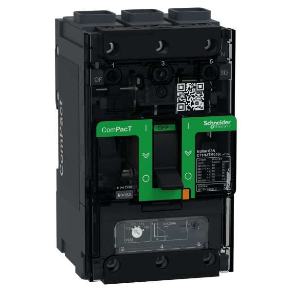 SCHNEIDER ELECTRIC - Kompaktleistungsschalter ComPacT NSXm 16 A mit TM16D 3P 50kA/415V EverLink
