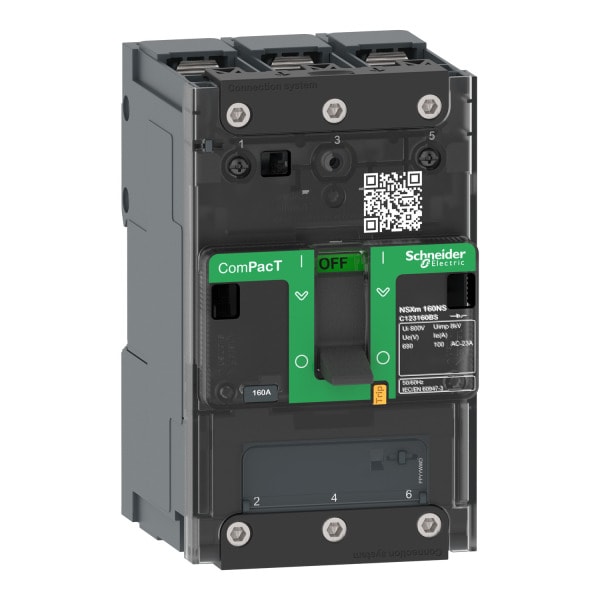 SCHNEIDER ELECTRIC - Lasttrennschalter ComPacT NSXm NA, 3P, 160 A, Sammelschienenanschluss