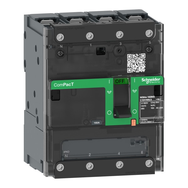 SCHNEIDER ELECTRIC - Lasttrennschalter ComPacT NSXm NA, 4P, 160 A, Sammelschienenanschluss