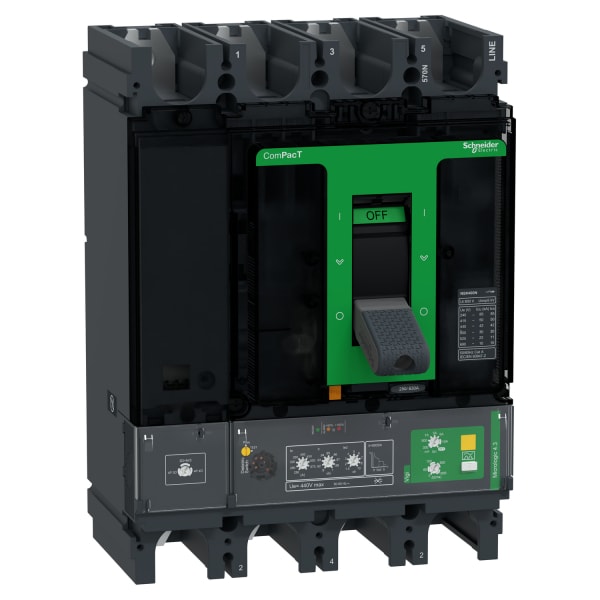 SCHNEIDER ELECTRIC - Kompaktleistungsschalter ComPacT NSX630N, MicroL 4.3 250-570A, 4P4D 50kA/415VAC