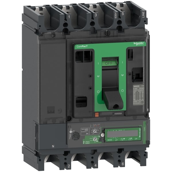 SCHNEIDER ELECTRIC - Kompaktleistungsschalter ComPacT NSX400H, 70kA/415 VAC, ML 7.3 E Vigi 400A, 4P4D