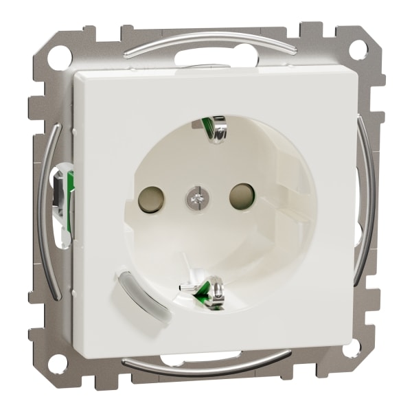 MERTEN - Connected SCHUKO-Steckdose 16A, System M, Thermoplast brillant, Polarweiß glänzend