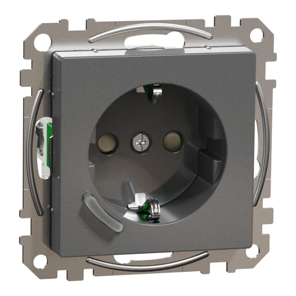 MERTEN - Connected SCHUKO-Steckdose 16A, System M, Thermoplast edelmatt, Anthrazit