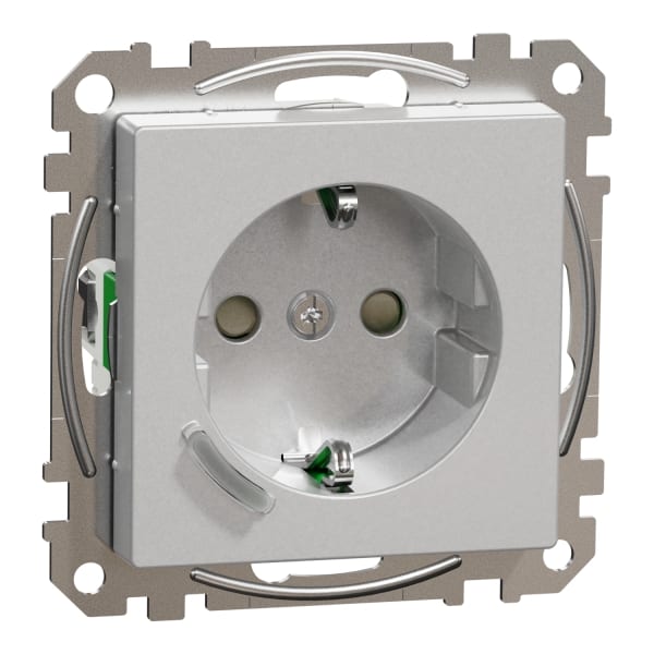 MERTEN - Connected SCHUKO-Steckdose 16A, System M, Thermoplast edelmatt, Aluminium