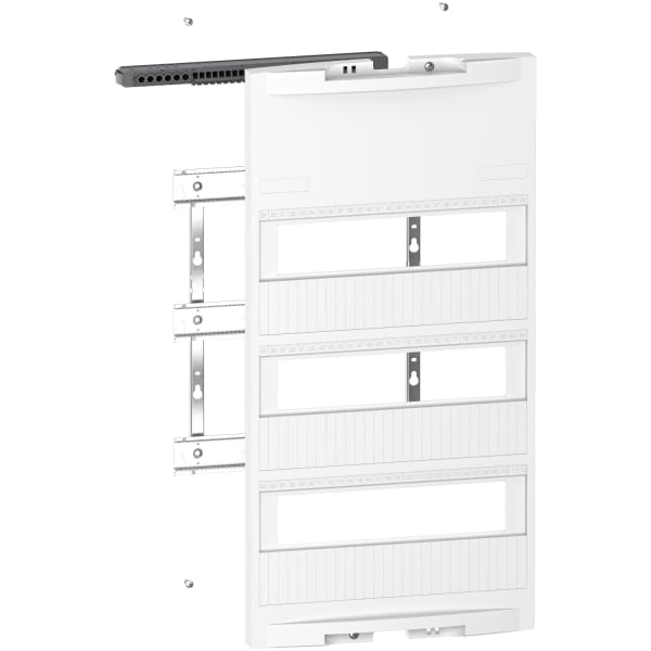 SCHNEIDER ELECTRIC - Resi9 KV Frontsatz, 3 Reihen (Rahmen, Einschubkass., Klemmenl. Neutrall., 27 Bohr.)