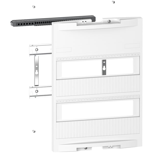 SCHNEIDER ELECTRIC - Resi9 KV Frontsatz, 2 Reihen (Rahmen, Einschubkass., Klemmenl. Neutrall., 27 Bohr.)