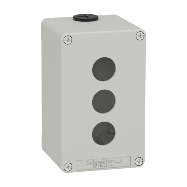 SCHNEIDER ELECTRIC - Leergehäuse XAP, Metall, grau, für 3x22mm, 80x130x77, M20