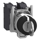 SCHNEIDER ELECTRIC - Schlüsselschalter, Harmony XB4, Metall, 22mm, schwarz, 3 Stellungen, rastend, Ronis 455, 2S