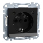 MERTEN - SCHUKO-Steckdose, Lichtauslass, LED-Beleuchtungs-Modul, BS, Steckklemmen, schwarz matt