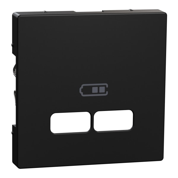 MERTEN - Zentralplatte für USB Ladestation-Einsatz, schwarz matt, System M