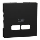 MERTEN - Zentralplatte für USB Ladestation-Einsatz, schwarz matt, System M