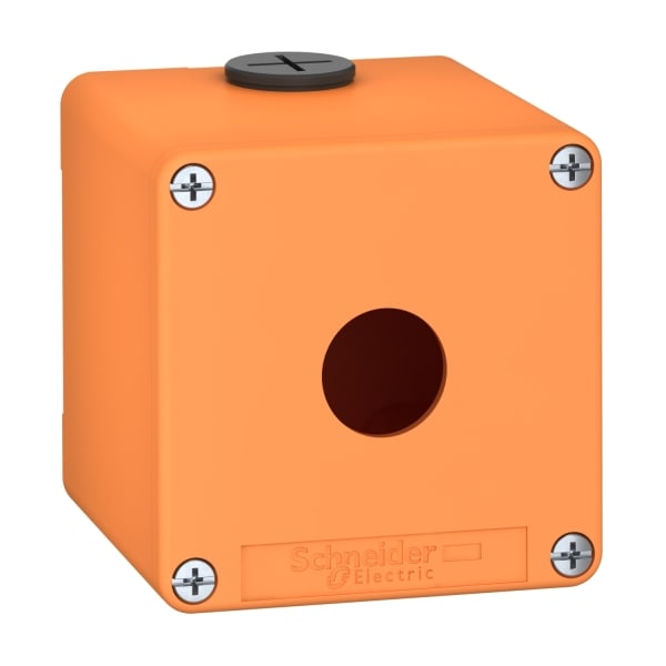 SCHNEIDER ELECTRIC - Leergehäuse XAP, Metall, orange, für 1x22mm, 80x80x77, M20
