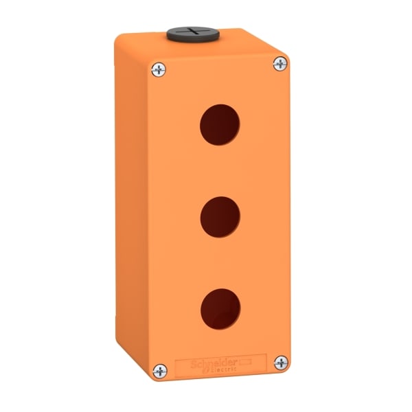 SCHNEIDER ELECTRIC - Leergehäuse XAP, Metall, orange, für 3x22mm, 80x175x77, M25