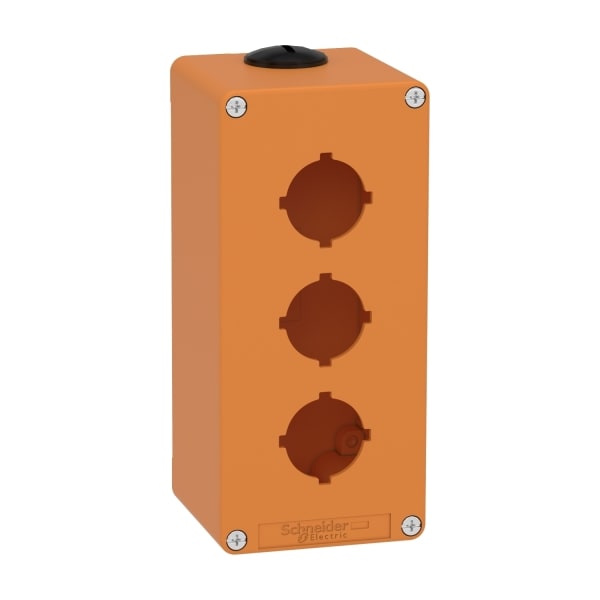 SCHNEIDER ELECTRIC - Leergehäuse XAP, Metall, orange, für 3x30mm, 80x175x77, M25