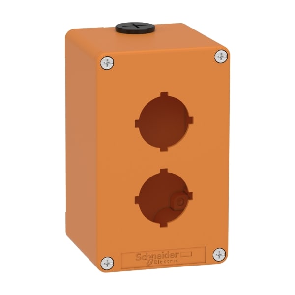 SCHNEIDER ELECTRIC - Leergehäuse XAP, Metall, orange, für 2x30mm, 80x130x77, M20