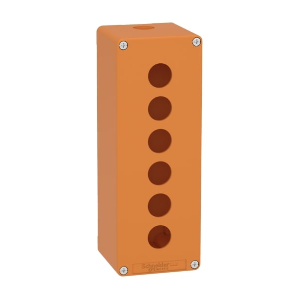 SCHNEIDER ELECTRIC - Leergehäuse XAP, Metall, orange, für 6x22mm, 80x220x77, M25