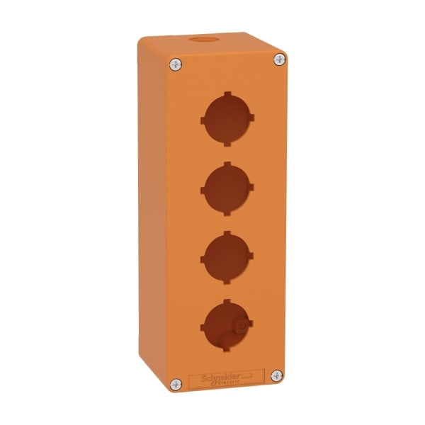 SCHNEIDER ELECTRIC - Leergehäuse XAP, Metall, orange, für 4x30mm, 80x220x77, M25