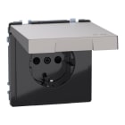 MERTEN - SCHUKO-Steckdose mit Klappd., IP44, BRS, Steckkl., Nickelmetallic, System Design