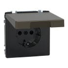 MERTEN - SCHUKO-Steckdose mit Klappd., IP44, BRS, Steckkl., Moccametallic, System Design