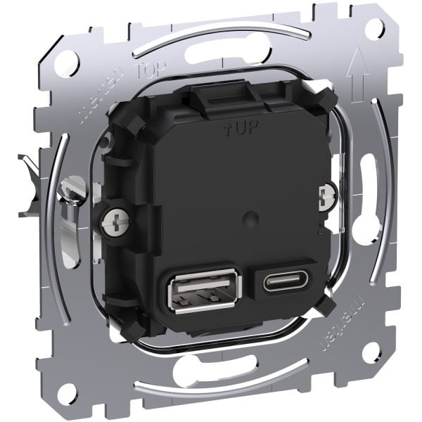 MERTEN - USB Ladestation-Einsatz Typ A+C, Power-Delivery-Technologie, 45W Ladeleistung