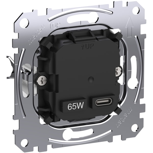 MERTEN - USB Ladestation-Einsatz Typ 1x USB C, Power-Delivery-Technologie, 65W Ladeleistung