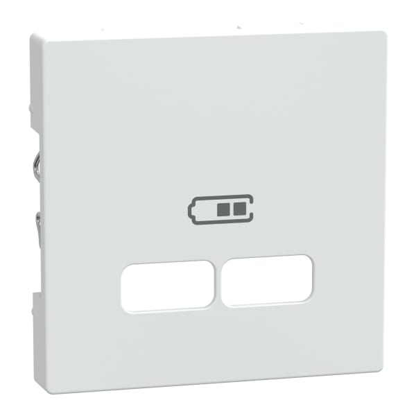 MERTEN - Zentralplatte für USB Ladestation-Einsatz, polarweiß glänzend, System M