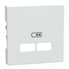 MERTEN - Zentralplatte für USB Ladestation-Einsatz, polarweiß glänzend, System M