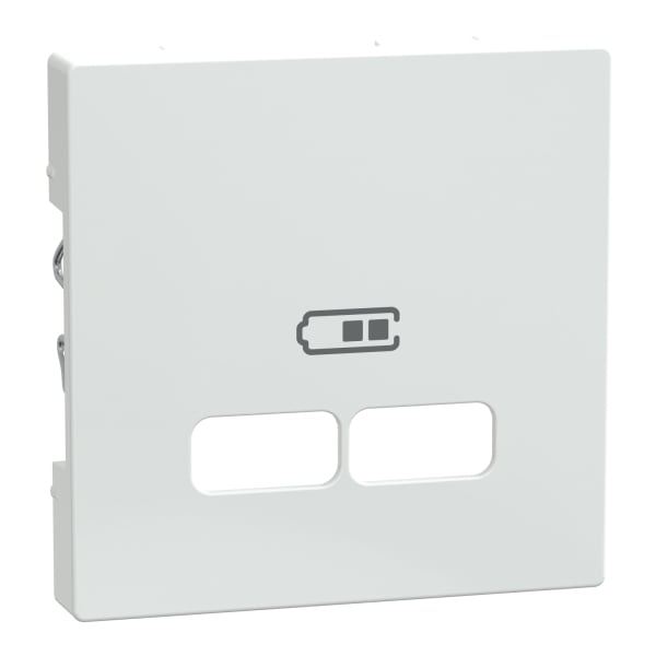 MERTEN - Zentralplatte für USB Ladestation-Einsatz, aktivweiß glänzend, System M