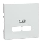 MERTEN - Zentralplatte für USB Ladestation-Einsatz, aktivweiß glänzend, System M